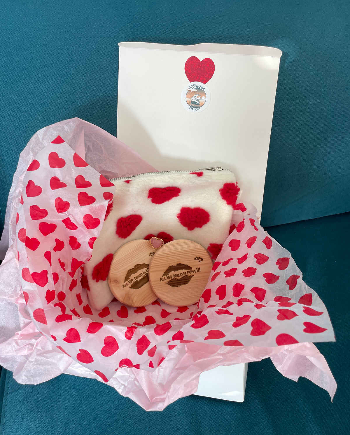 Coffret cadeau spéciale Saint-Valentin trousse-bague-dessous de verre pour elle !